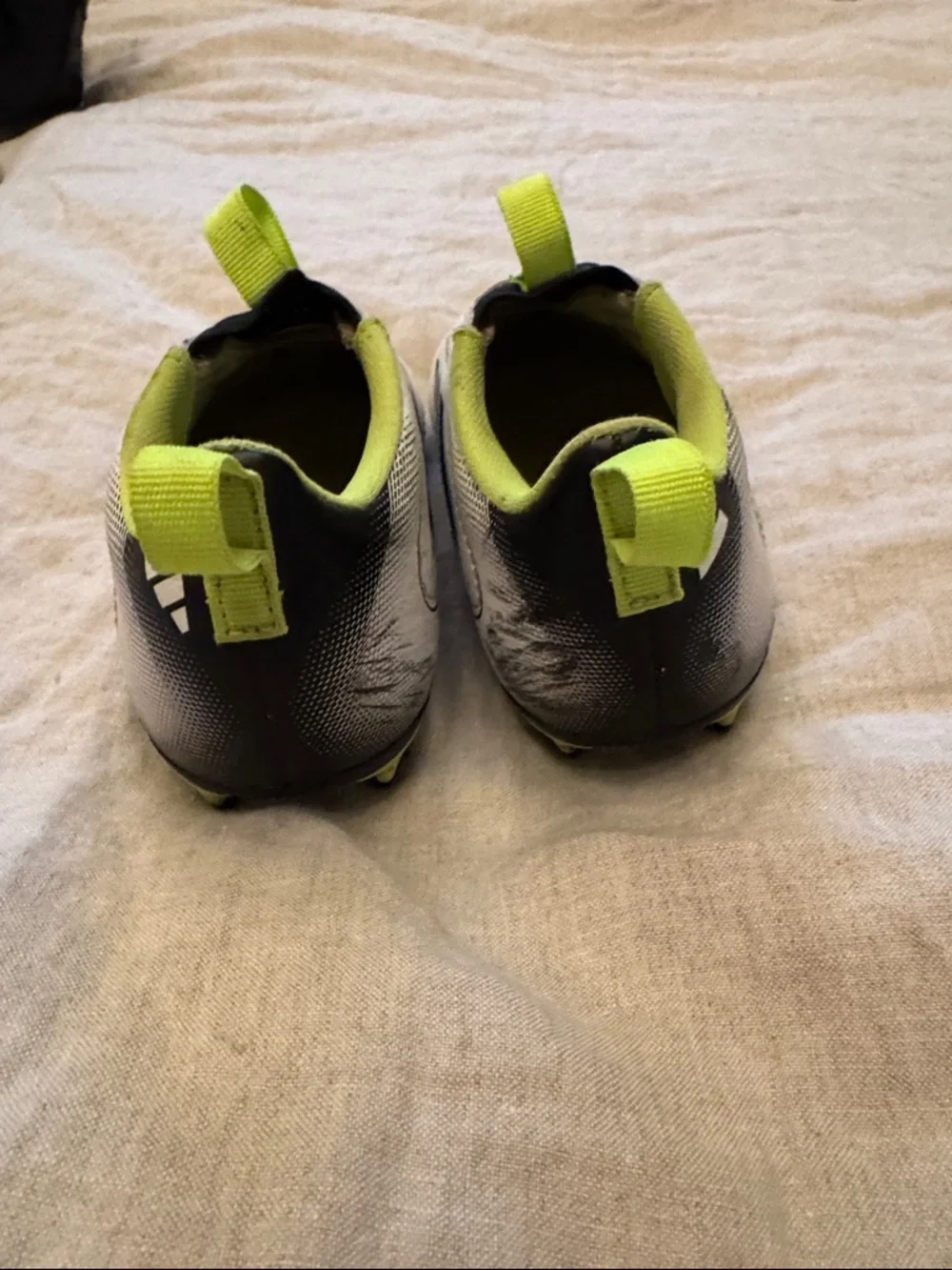 adidas Goletto Kids White and Neon Green Slip-On Soccer Cleats - Picture 6 of 10